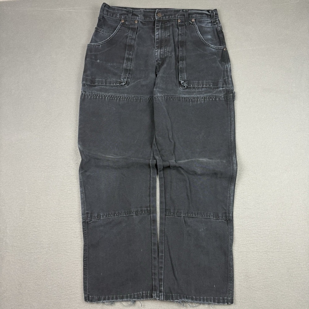 Vintage Dickies Faded Black Double Knee Jeans Men's 32x29 Skater‎ Workwear Y2K